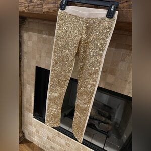 ✨Mia Joy✨ Joyfolie STUNNING gold sequined leggings! EUC Size: 5